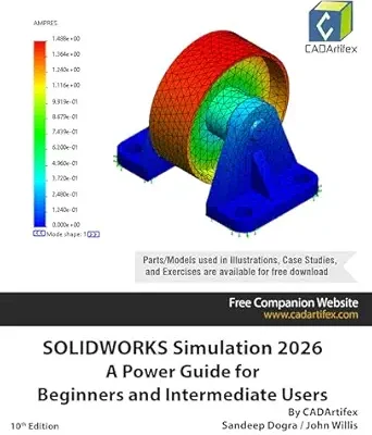 خرید و دانلود نسخه کامل کتاب SOLIDWORKS Simulation 2026: A Power Guide for Beginners and Intermediate Users: Colored
