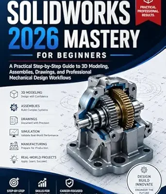 خرید و دانلود نسخه کامل کتاب Solidworks 2026 Mastery for Beginners: A Practical Step-by-Step Guide to 3D Modeling, Assemblies, Drawings, and Professional Mechanical Design Workflows (FutureTech Professional Series Book 7)