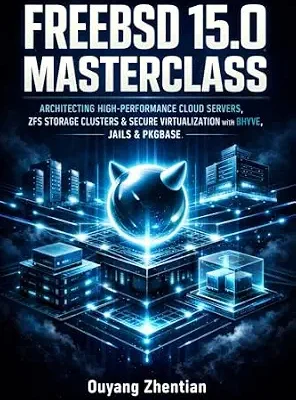 خرید و دانلود نسخه کامل کتاب FREEBSD 15.0 MASTERCLASS: ARCHITECTING HIGH-PERFORMANCE CLOUD SERVERS, ZFS STORAGE CLUSTERS & SECURE VIRTUALIZATION WITH BHYVE, JAILS & PKGBASE