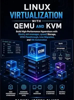 خرید و دانلود نسخه کامل کتاب Linux Virtualization with QEMU and KVM: Build High-Performance Hypervisors with libvirt, virt-manager, qcow2 Storage, VFIO Passthrough, Live Migration, and VM Automation