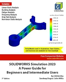 خرید و دانلود نسخه کامل کتاب SOLIDWORKS Simulation 2023: A Power Guide for Beginners and Intermediate Users: Colored