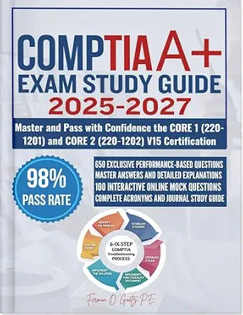 خرید و دانلود نسخه کامل کتاب زبان اصلی CompTIA A+ EXAM STUDY GUIDE 2025-2027: Master and Pass with Confidence the CORE 1 (220-1201) and CORE 2 (220-1202) V15 Certification PDF | دانلود کتاب خارجی_6a92a38778161.webp خرید و دانلود نسخه کامل کتاب زبان اصلی CompTIA A+ EXAM STUDY GUIDE 2025-2027: Master and Pass with Confidence the CORE 1 (220-1201) and CORE 2 (220-1202) V15 Certification PDF | دانلود کتاب خارجی