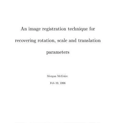 خرید و دانلود نسخه کامل کتاب An image registration technique for recovering rotation, scale and translation parameters
