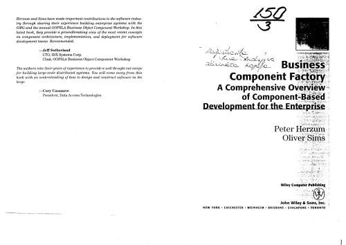 خرید و دانلود نسخه کامل کتاب Business Components Factory: A Comprehensive Overview of Component-Based Development for the Enterprise_686a24503722d.jpeg خرید و دانلود نسخه کامل کتاب Business Components Factory: A Comprehensive Overview of Component-Based Development for the Enterprise