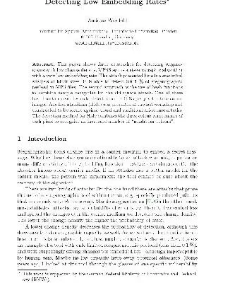 خرید و دانلود نسخه کامل کتاب Detecting Low Embedding Rates