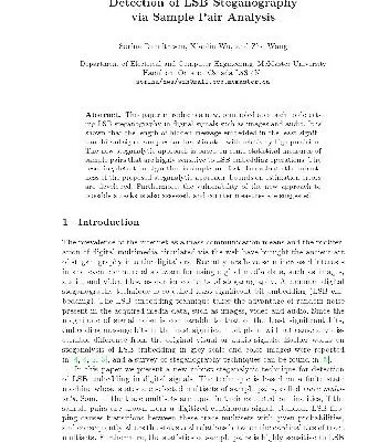 خرید و دانلود نسخه کامل کتاب Detection of LSB Steganography via Sample Pair Analysis