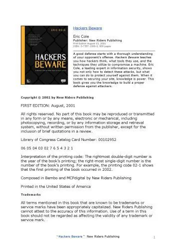 خرید و دانلود نسخه کامل کتاب Hackers Beware_68685ff59b53c.jpeg خرید و دانلود نسخه کامل کتاب Hackers Beware