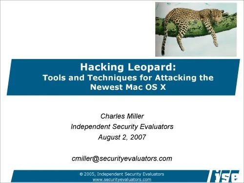 خرید و دانلود نسخه کامل کتاب Hacking Leopard: Tools and Techniques for Attacking the Newest Mac OS X_68682e72be0a3.jpeg خرید و دانلود نسخه کامل کتاب Hacking Leopard: Tools and Techniques for Attacking the Newest Mac OS X