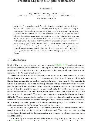 خرید و دانلود نسخه کامل کتاب Practical Capacity of DigitalWatermarks