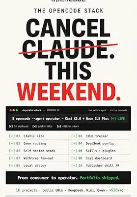 خرید و دانلود نسخه کامل کتاب زبان اصلی The opencode Stack – Cancel Claude This Weekend: Ship 10 Real Projects. $10/mo. DeepSeek, Kimi, Qwen. (Local AI Playbooks Book 5) PDF | دانلود کتاب خارجی