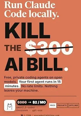خرید و دانلود نسخه کامل کتاب زبان اصلی Run Claude Code Locally: Kill the $300 AI Bill with Free, Private Coding Agents on Ollama and Open Models (Local AI Playbooks Book 4) PDF | دانلود کتاب خارجی
