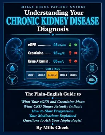 خرید و دانلود نسخه کامل کتاب زبان اصلی UNDERSTANDING YOUR CHRONIC KIDNEY DISEASE DIAGNOSIS.: The Plain-English Guide to What Your eGFR and Creatinine Results Mean — What CKD Stages Actually Indicate, How to Slow Progression. | دانلود کتاب خارجی