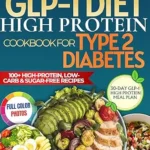 خرید و دانلود نسخه کامل کتاب زبان اصلی GLP-1 Diet High Protein Cookbook For Type 2 Diabetes: 101 High-Protein, Low-Carb & Sugar-Free Recipes to Support GLP-1 Medications, Stabilize Blood Sugar, Protect Muscle, and Lose Weight Safely | دانلود کتاب خارجی