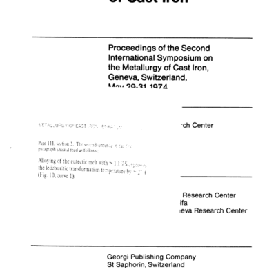 خرید و دانلود نسخه کامل کتاب The metallurgy of cast iron ; proceedings of the second International Symposium on the Metallurgy of Cast Iron, Geneva, Switzerland –  pdf