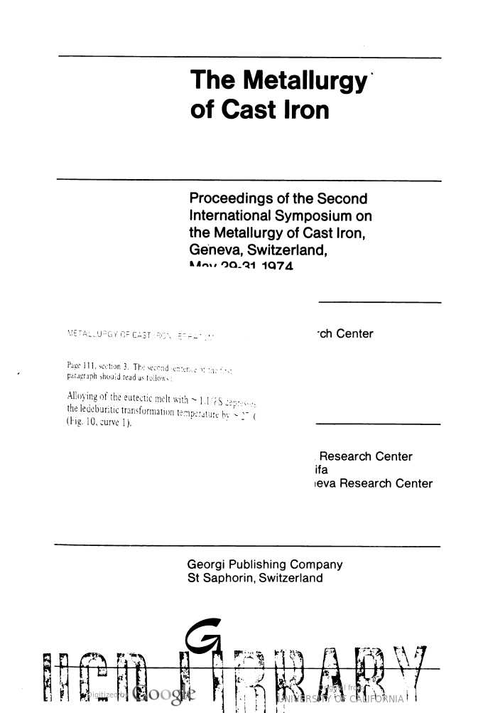 خرید و دانلود نسخه کامل کتاب The metallurgy of cast iron ; proceedings of the second International Symposium on the Metallurgy of Cast Iron, Geneva, Switzerland – pdf_683cc90f5331d.png خرید و دانلود نسخه کامل کتاب The metallurgy of cast iron ; proceedings of the second International Symposium on the Metallurgy of Cast Iron, Geneva, Switzerland – pdf
